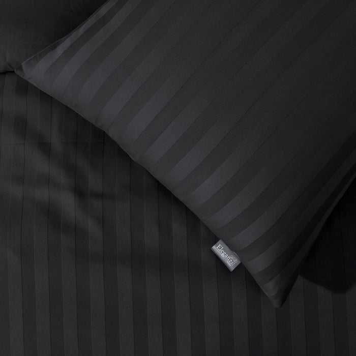 Eleganzzz Dekbedovertrek Hotel Kwaliteit Satijn Streep black