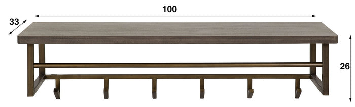 Davidi Design Ferro Brons Kapstok 6 Haken en Hoedenplank