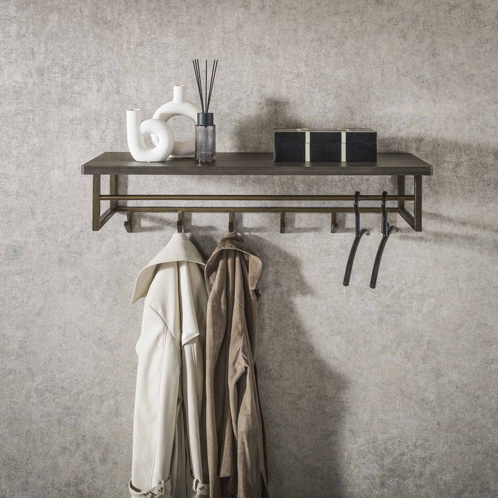 Davidi Design Ferro Brons Kapstok 6 Haken en Hoedenplank