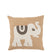 J-line - Kussen Olifant Textiel Naturel|wit Small - 45x45x10.5cm