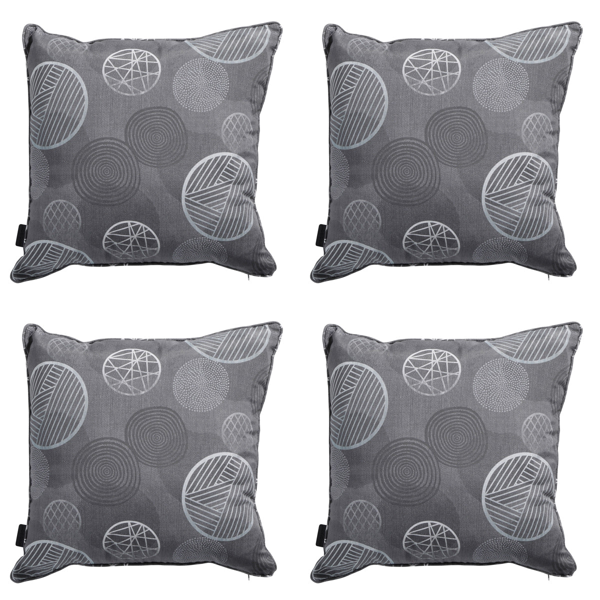 Madison -  Sierkussen Circle grey - Ca. 50x50 cm - Set van 4