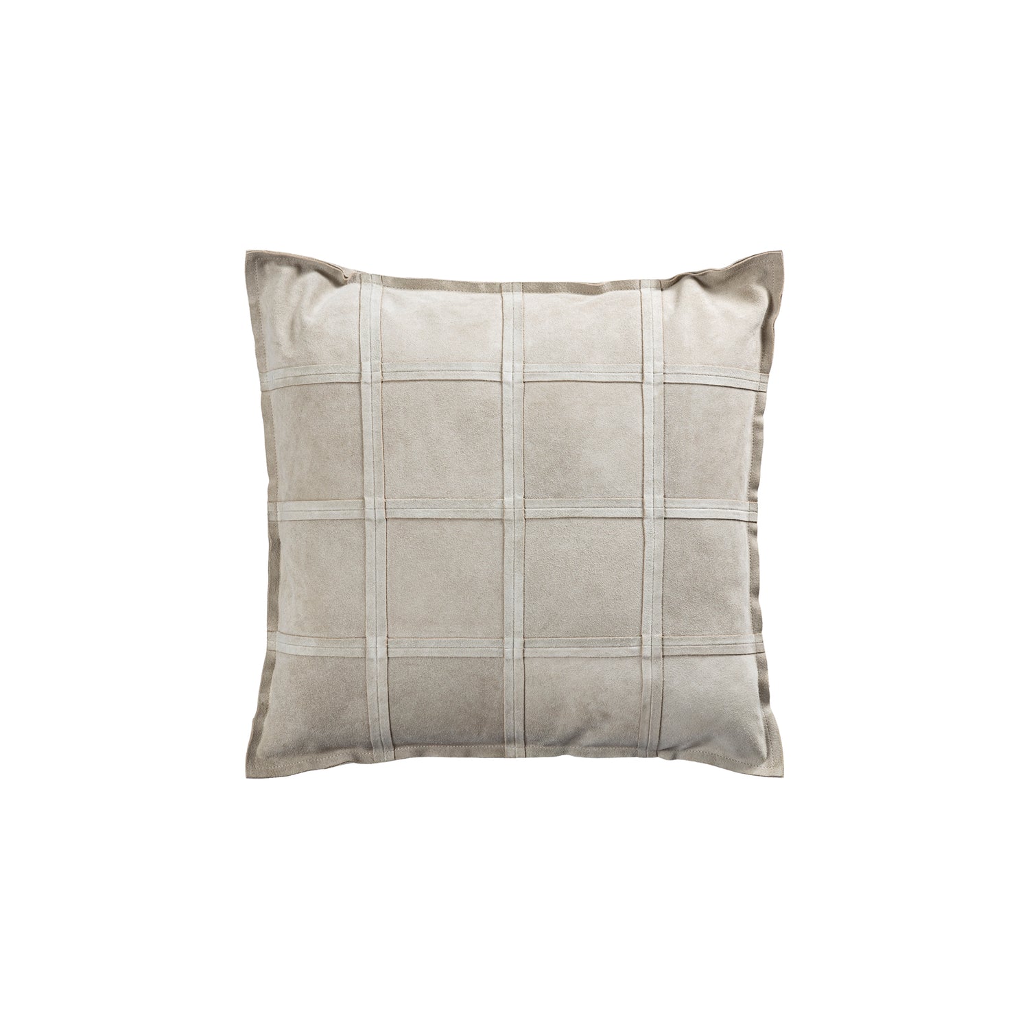 PTMD Cobie Taupe Suede Leather Cushion Square L