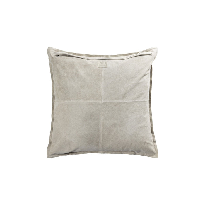 PTMD Cobie Taupe Suede Leather Cushion Square L