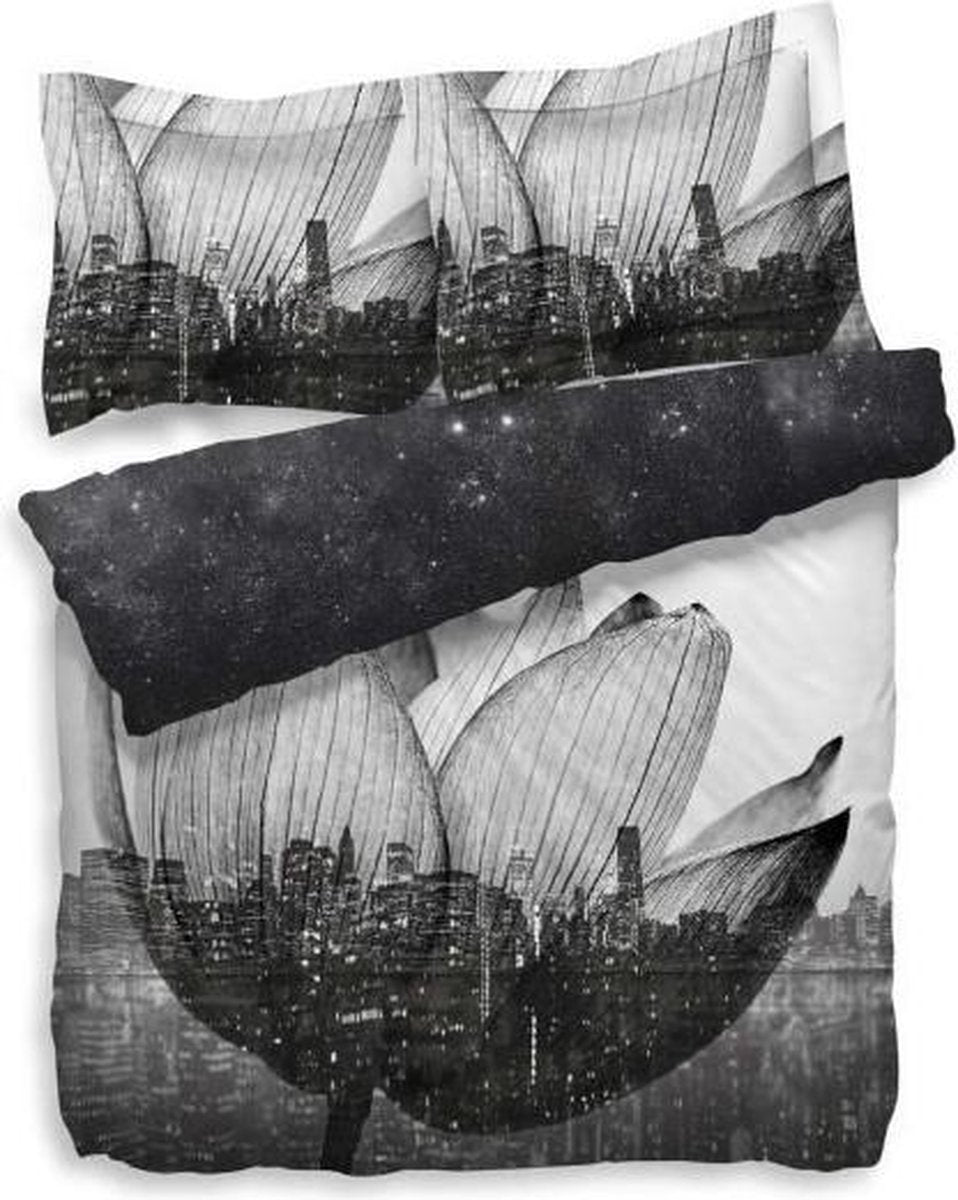 Zo Home Dekbedovertrek Katoen Satijn Morris - zwart|wit