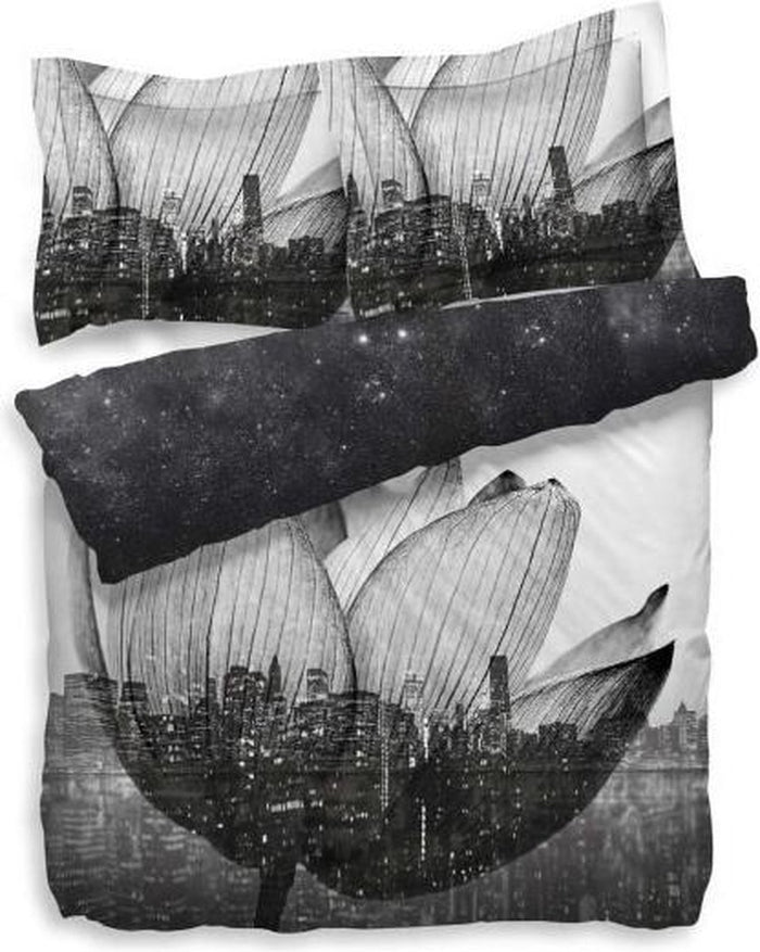 Zo Home Dekbedovertrek Katoen Satijn Morris - zwart|wit