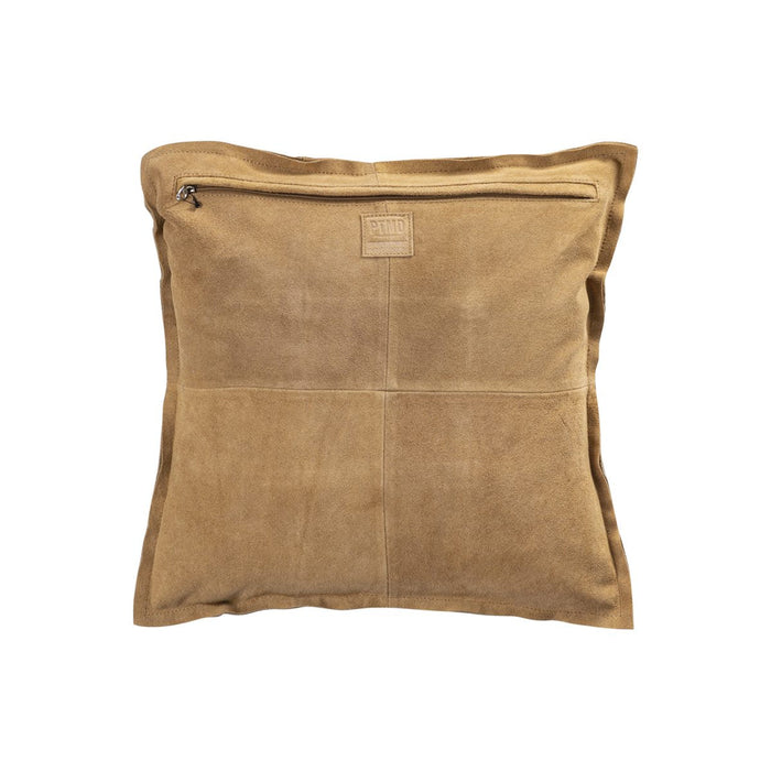PTMD Cobie Camel Suede Leather Cushion Square S