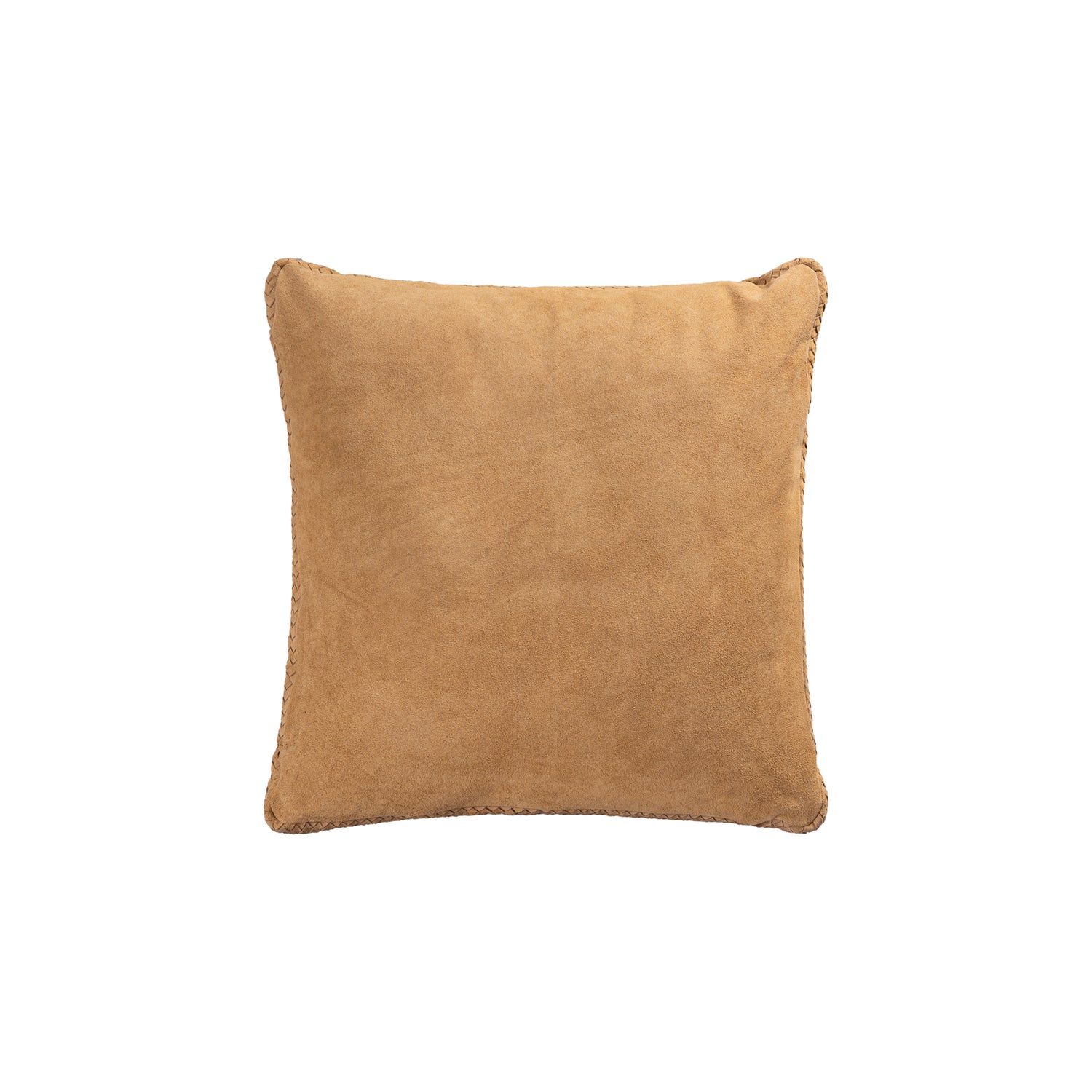 PTMD Suky Camel Suede Leather Cushion Square L