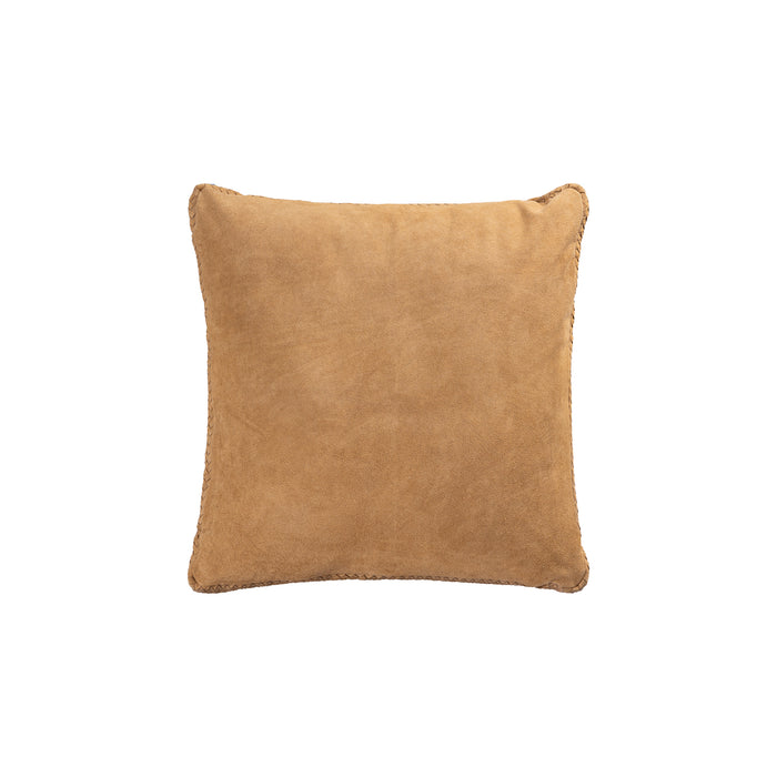 PTMD Suky Camel Suede Leather Cushion Square L
