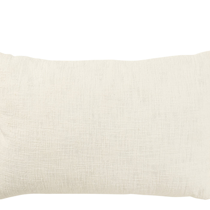 J-line - Kussen Kwastje Katoen Wit - 59x38x14.5cm