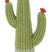 Cactusvormig beeldje van veelkleurige hars 13x7x25 cm