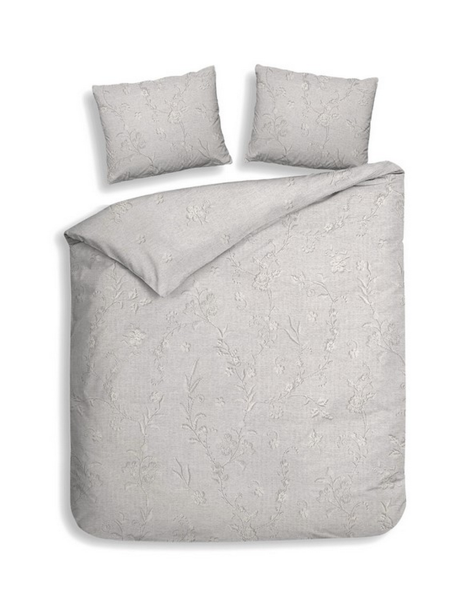 Heckett Lane Dekbedovertrek Katoen Twill Broidy - natural