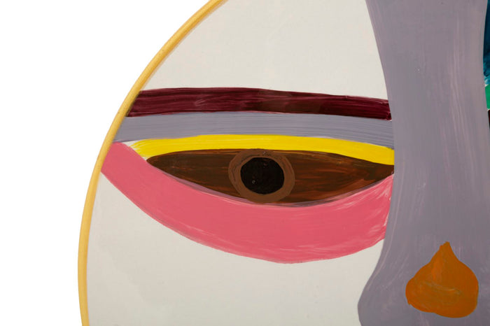 Veelkleurige keramische vaas met deksel 28x9x33 cm