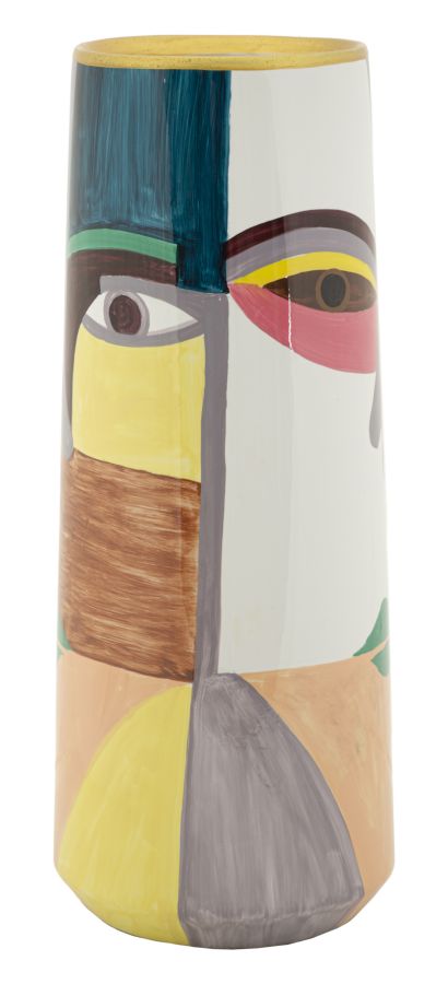 Veelkleurige keramische vaas cm ø 15x40