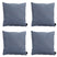Madison -  Sierkussen Panama safier blue - Ca. 45x45 cm - Set van 4