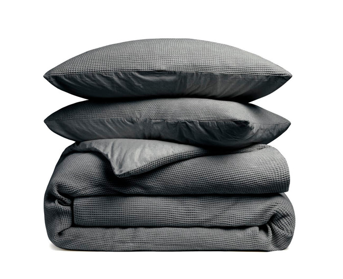 Heckett Lane Dekbedovertrek Katoen Vafala - steel grey