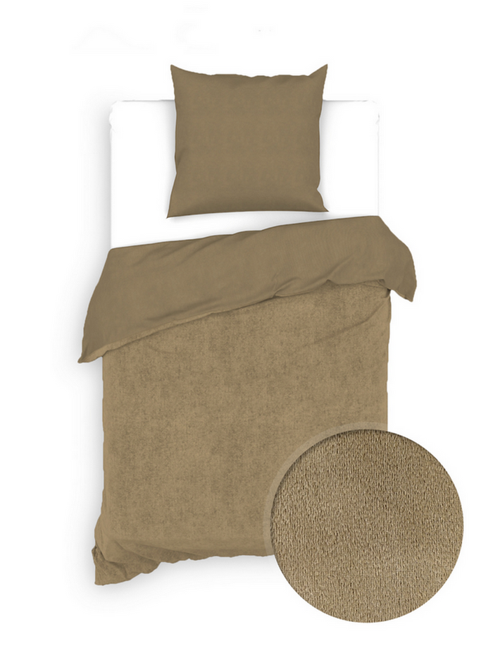 Zo Home Dekbedovertrek Katoen Velluto - pale gold