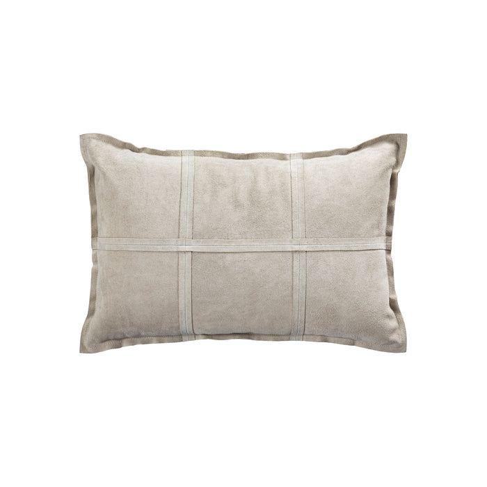 PTMD Cobie Taupe Suede Leather Cushion Rectangle