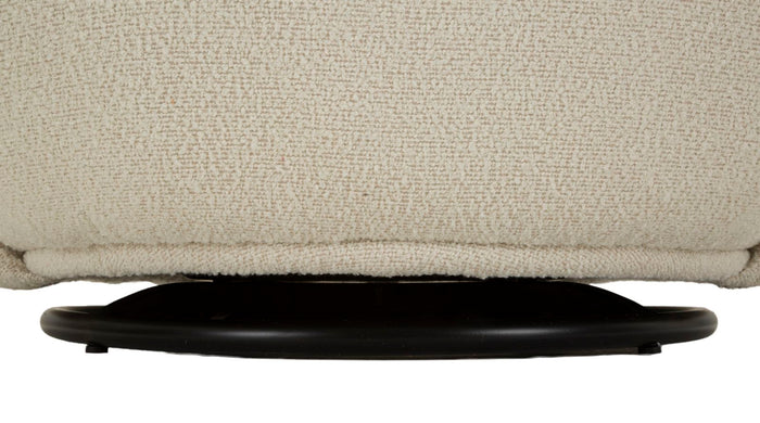 Draaistoel in crème stof cm 70x72x75