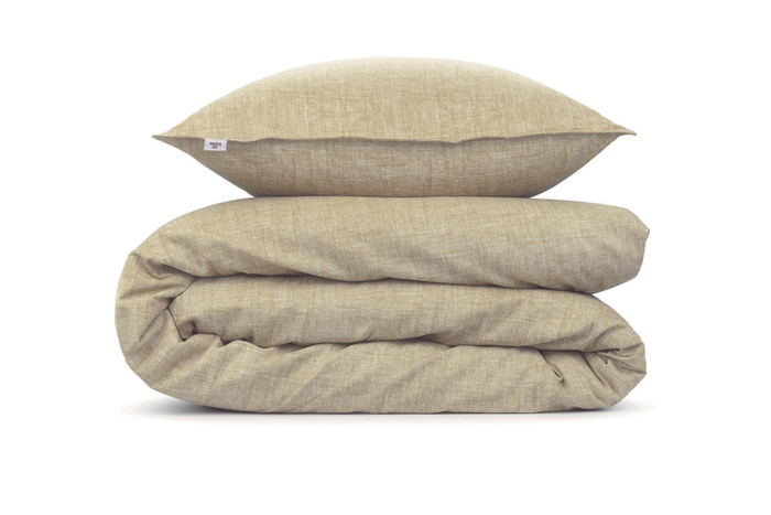 Zo Home Dekbedovertrek Katoen Lino Linnen Look - tan brown