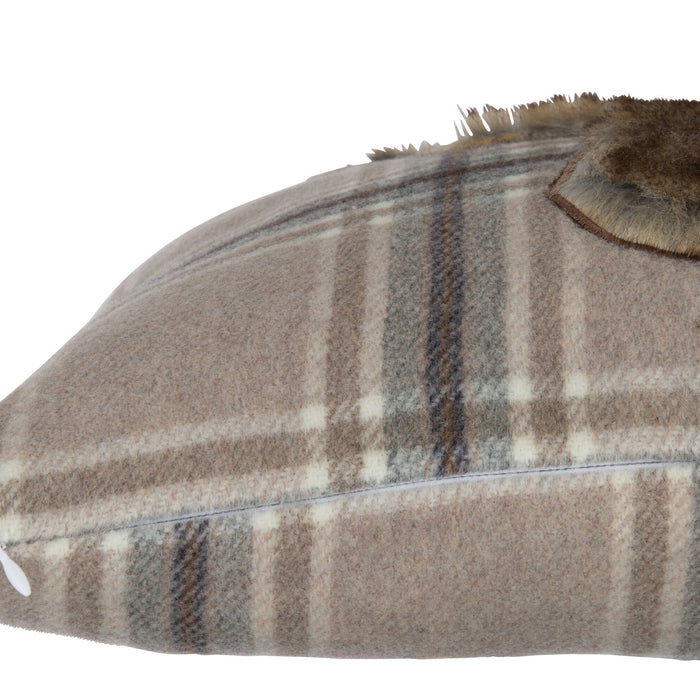 J-line - Kussen Dons Hert Polyester Grijs - 45x45x10cm