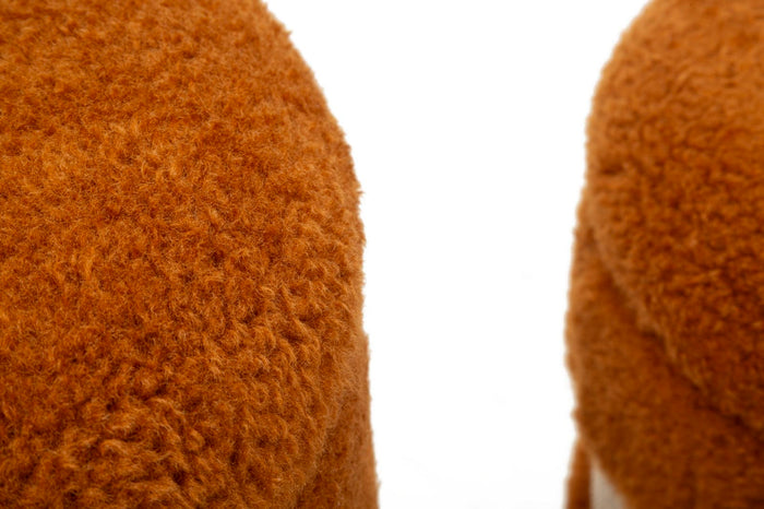 Set van 2 bruine opbergpoefs cm ø 40x47-32x38