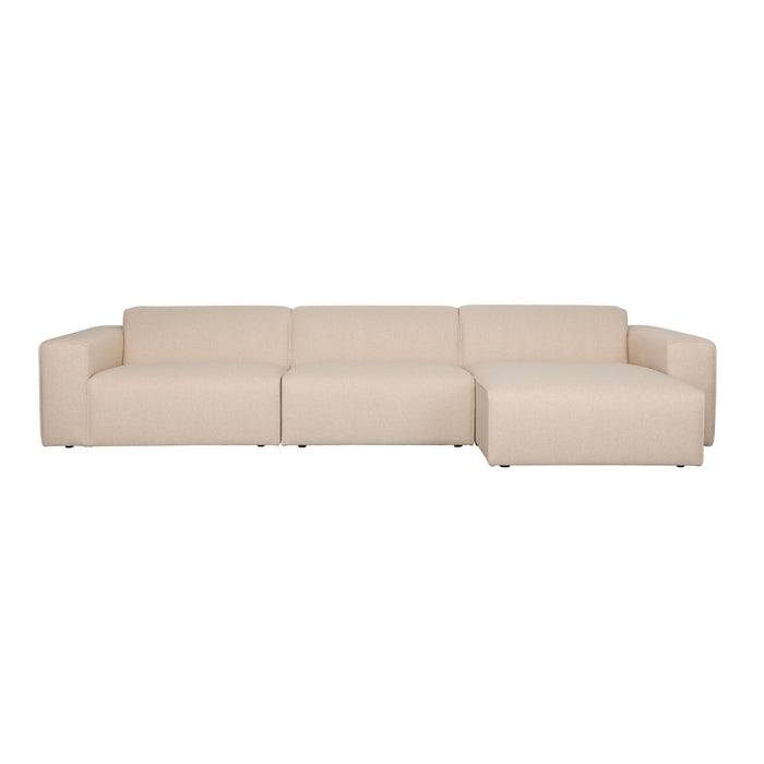 Zuiver Sofa Milka 4,5-zitsbank Chaise longue Rechts Zand - Crème