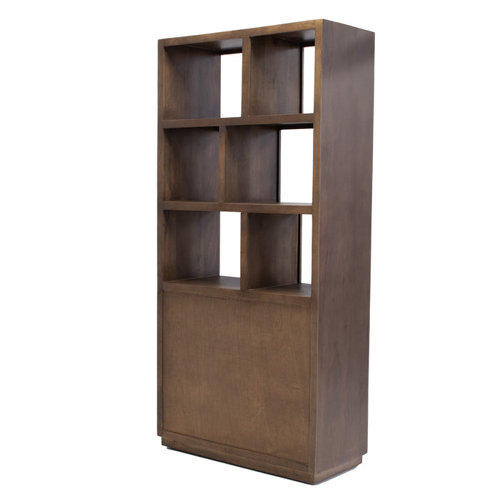 Giga Meubel - Vakkenkast Donkerbruin Hout - 100x45x210cm - Luxurious