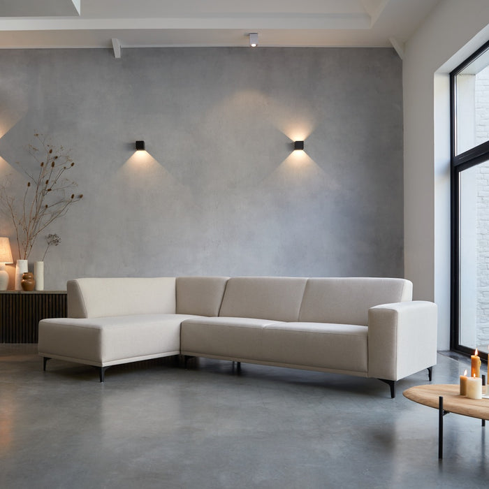 Tikamoon - Lars - Hoekbank links in ecru stof 295 x 185 cm