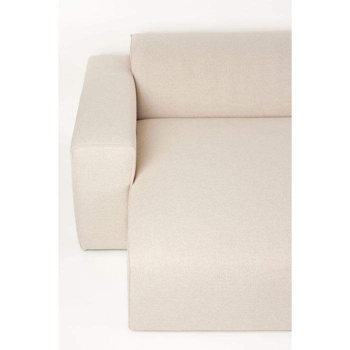 Zuiver Sofa Milka 3-zitsbank Chaise longue Links Zand - Crème