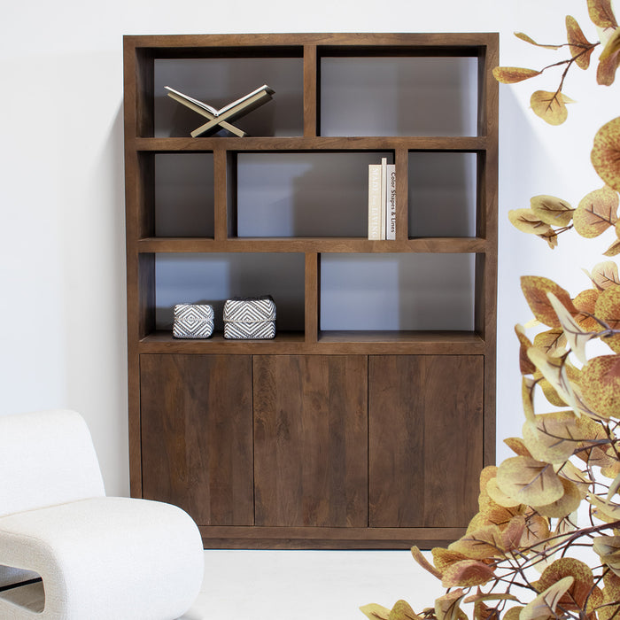 Giga Meubel - Vakkenkast Donkerbruin Hout - 150x45x210cm - Luxurious