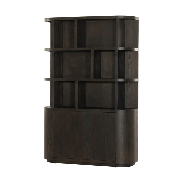 Livingfurn - Boekenkast Bruin Eiken - 145x40x220cm - Novero