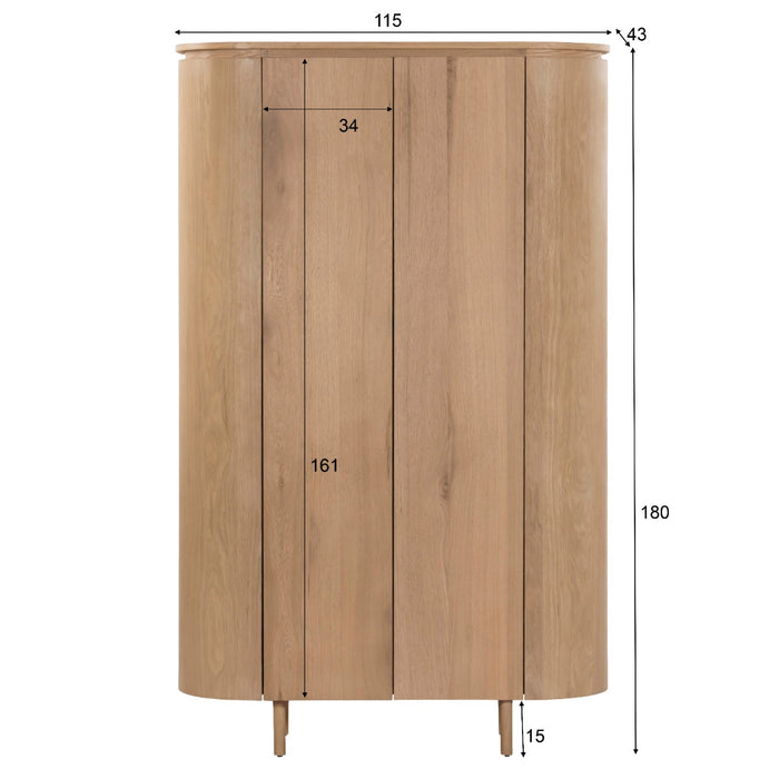 Livingfurn - Kabinet Naturel Eiken - 115x43x180cm - Tobago