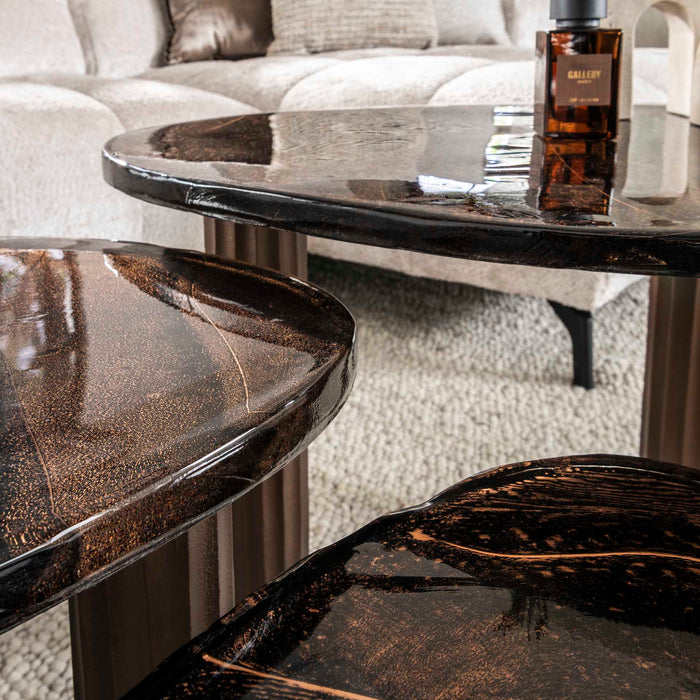 Giga Meubel - Salontafel Koper Glas - 62x45x40cm - Eclipse