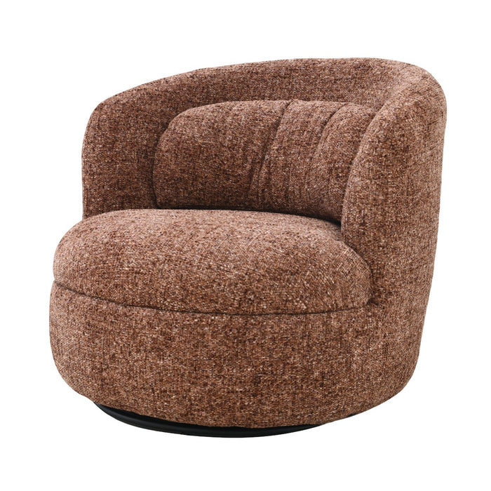 Livingfurn - Fauteuil Rood Stof|Staal - Draaibaar - 85x84x76cm - Britt