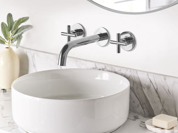 Beliani - KAIETEUR - Wandgemonteerde mengkraan - Zilver - Messing