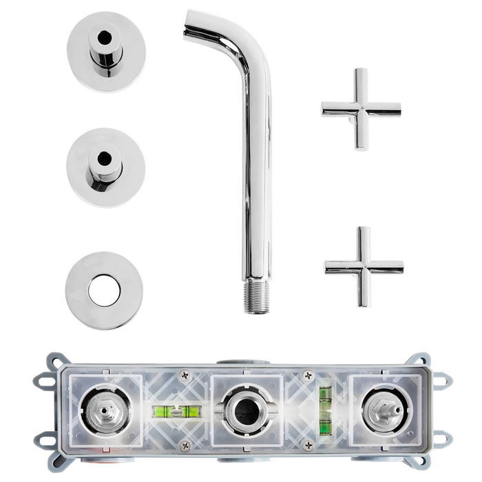 Beliani - KAIETEUR - Wandgemonteerde mengkraan - Zilver - Messing