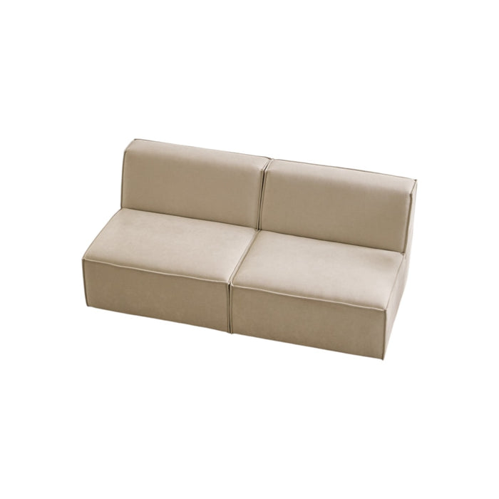 Tikamoon - Modulaire rechte 2-zitsbank Dario in beige stof