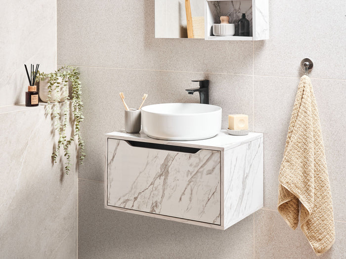 Beliani - PETROLINA - Wastafelkast - Wit - Vezelplaat