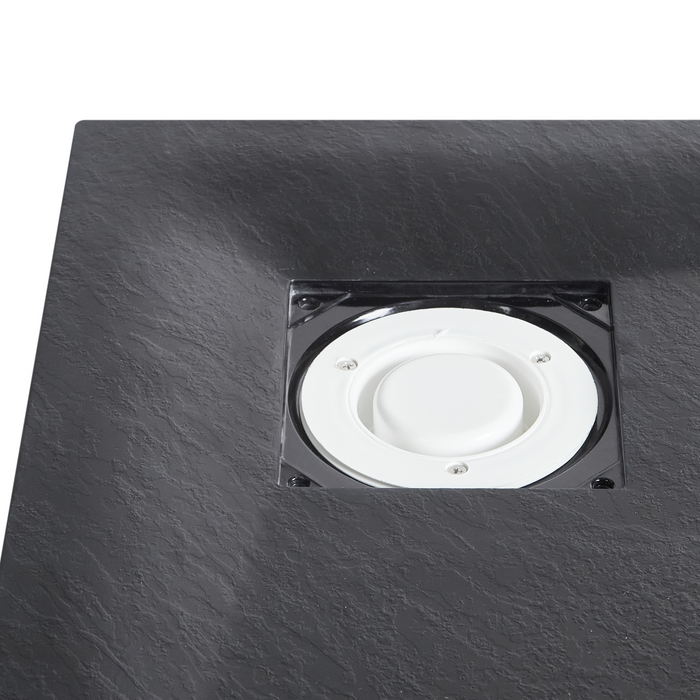 Beliani - PARON - Douchebak - Zwart - 80 x 80 x 3 cm - SMC (kunststof)