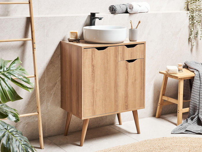 Beliani - CANOAS - Wastafelkast - Lichtbruin - 60 x 80 cm - MDP