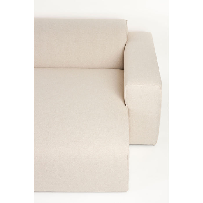 Zuiver Sofa Milka 3-zitsbank Chaise longue Rechts Zand - Crème