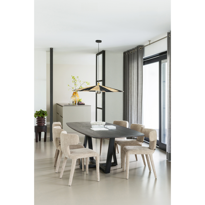 WOOOD Tablo Eettafel Deens Doorgaande Lamel - Eiken - Mystic Brown 220