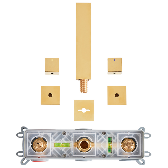 Beliani - PAILON - Wandgemonteerde mengkraan - Goud - Messing