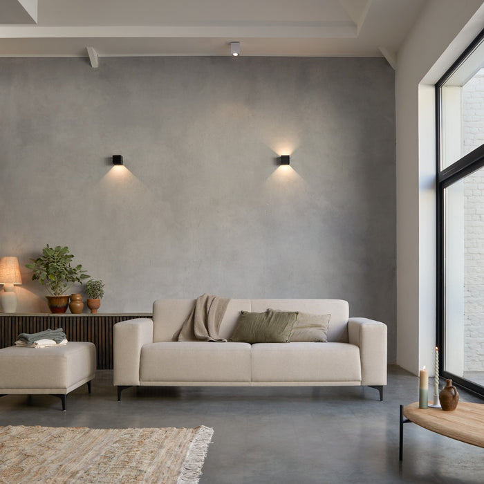 Tikamoon - Lars - Stoffen driezitsbank, ecru