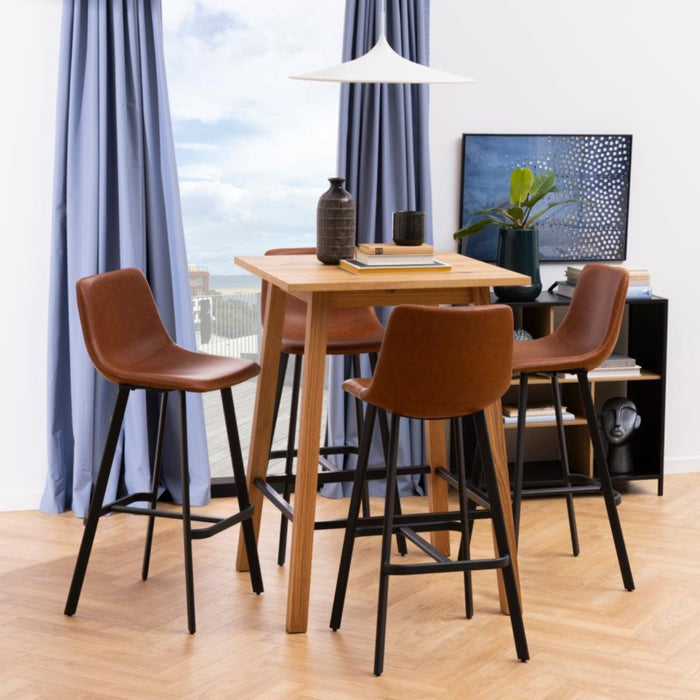 Giga Living - Barkruk - Brandy PU leer - Zithoogte 76,5cm - Isdal - Set van 2