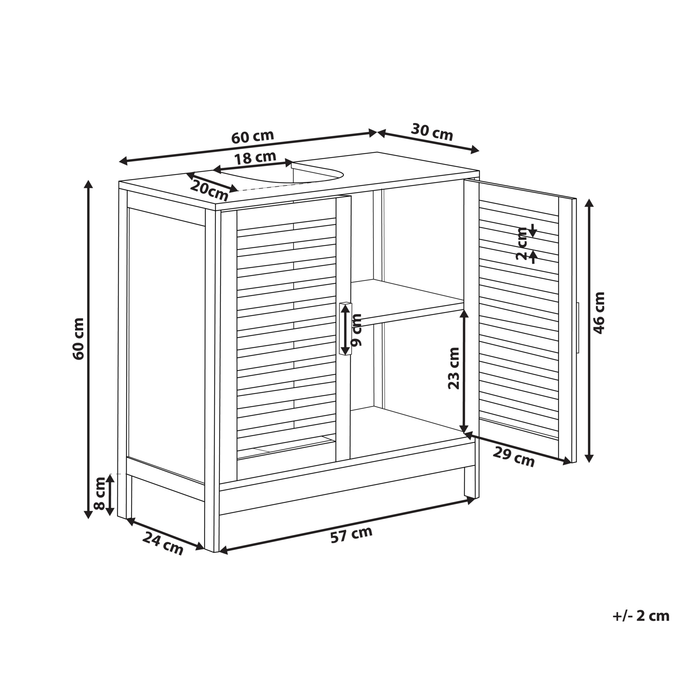 Beliani - MISSOULA - Wastafelkast - Lichtbruin - Bamboe
