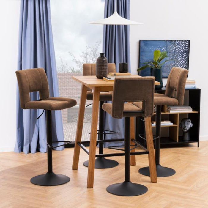Giga Living - Barkruk Lichtbruin|Zwart - Zithoogte 83cm - Wistad - Set van 2