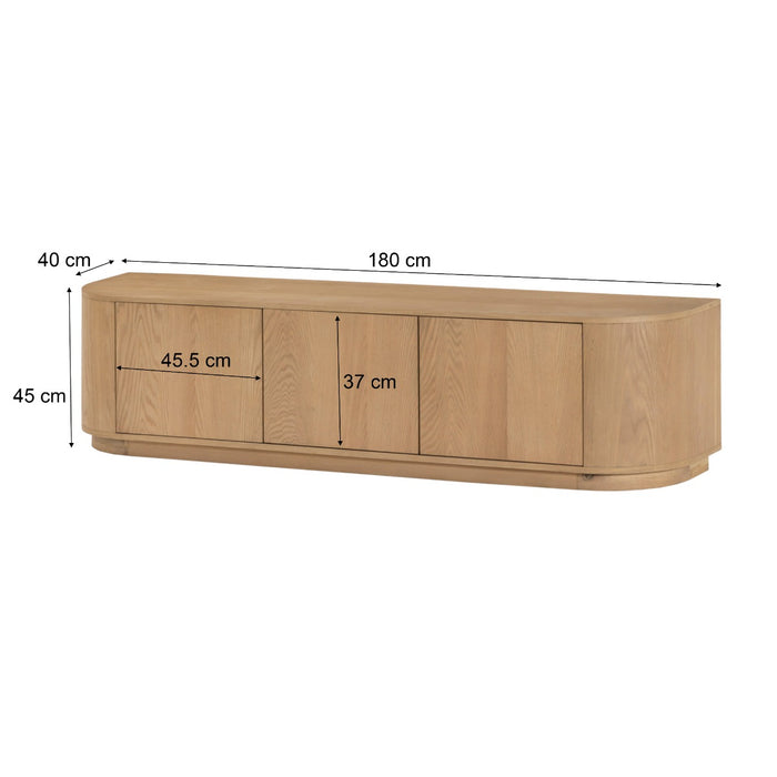 Livingfurn - Tv-meubel Naturel Eiken - 180x40x45cm - Novero