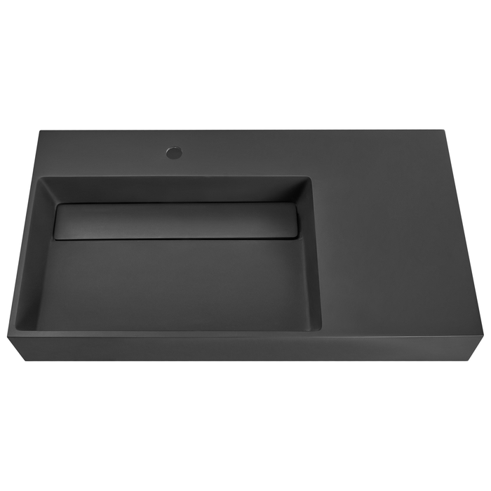 Beliani - CUSCO - Wastafel - Zwart - 90 x 48 cm - Mineraalgietwerk