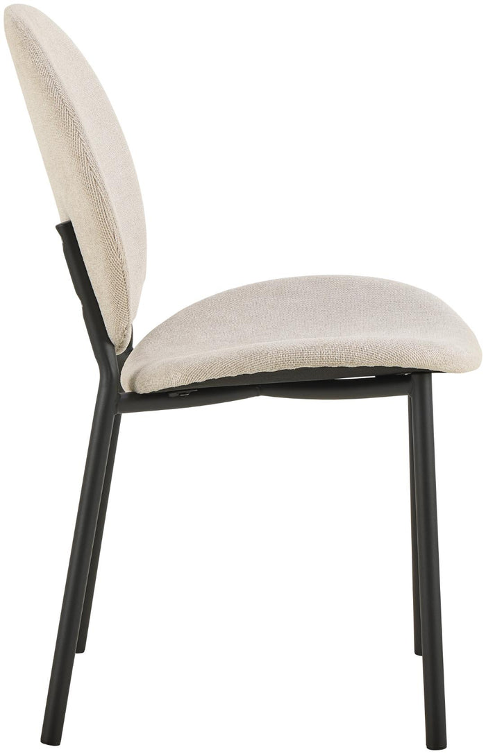 Giga Living - Eetkamerstoel - Beige - Stof - Zithoogte 46,5cm - Elda - Set van 2